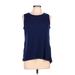 Calvin Klein Performance Short Sleeve T-Shirt: Blue Print Tops - Women's Size Large