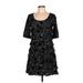 Isle Apparel Casual Dress: Black Tweed Dresses - Women's Size Large