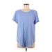 Lululemon Athletica Active T-Shirt: Blue Solid Activewear - Women's Size 8