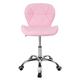 Youyijia Padded Office Chair Adjustable Desk Chair Computer Chair with Wheels and Lift Chrome Legs for Home Bedrooms Pink