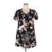 Original Nicole Miller Casual Dress - Mini V-Neck Short sleeves: Black Print Dresses - Women's Size X-Large