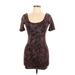 Forever 21 Casual Dress - Mini: Burgundy Snake Print Dresses - Women's Size Large