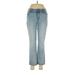 Simply Vera Vera Wang Jeans - Mid/Reg Rise Boot Cut Boyfriend: Blue Bottoms - Women's Size 6 - Sandwash