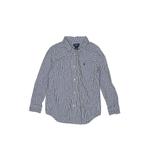 Ralph Lauren Long Sleeve Button Down Shirt: Blue Checkered/Gingham Tops - Kids Boy's Size 7