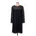 The Madison Avenue Collection X Kate Spade Casual Dress - Shift Crew Neck 3/4 sleeves: Black Solid Dresses - Women's Size 10