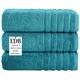 3x Extra Large Jumbo Bath Sheets (85 x 165 cm, 600-GSM)100% Egyptian Cotton Terry Towels Quick Absorbent Skin Friendly For Bathroom Shower Hotel, Gym, Spa Quality (Turquoise, 3)