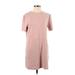 Zara Casual Dress - Shift: Pink Solid Dresses - Women's Size Medium