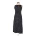 Liz Claiborne Casual Dress - Midi Crew Neck Sleeveless: Black Print Dresses - Women's Size 6 Petite