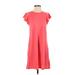 Gap Casual Dress - Mini Crew Neck Short sleeves: Red Solid Dresses - New - Women's Size Small