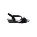 Life Stride Wedges: Black Solid Shoes - Women's Size 8 - Open Toe