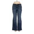 Gloria Vanderbilt Jeans - Mid/Reg Rise Flared Leg Boyfriend: Blue Bottoms - Women's Size 8 - Dark Wash