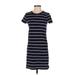 J.Crew Factory Store Casual Dress - Shift: Blue Stripes Dresses - Women's Size 2X-Small