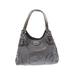 Coach Leather Shoulder Bag: Embossed Gray Print Bags