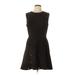 BCBGMAXAZRIA Cocktail Dress - A-Line High Neck Sleeveless: Black Solid Dresses - Women's Size 10