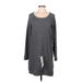 DKNY Casual Dress - Sweater Dress Scoop Neck Long sleeves: Gray Marled Dresses - Women's Size Medium