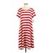 Lularoe Casual Dress - Shift Scoop Neck Short sleeves: Red Stripes Dresses - New - Women's Size Medium