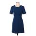 3.1 Phillip Lim Casual Dress - Shift: Blue Solid Dresses - Women's Size 2