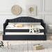 Twin Size Upholstered Daybed with Trundle, Grey