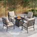 5-Piece Patio Conversation Set with 28'' Gas Fire Pit Table