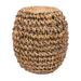 Orla 21" Rustic Bohemian Barrel-Style Abaca/Iron Handwoven Stool, Brown by JONATHAN Y
