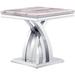 Modern 22 inch Grey and Silver End Table with Polished Stainless Steel X Base