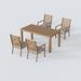 Wildon Home® Deidre 5 Pieces Patio Dining Sets in Brown | 62 W x 33 D in | Wayfair 78BBD8244B2740FBB47F876D41AADC32