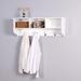 Red Barrel Studio® 38.58" Wide 4 - Hook Wall Mounted Coat Rack Wood in White | 13.78 H x 38.58 W x 7.87 D in | Wayfair