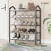 Rebrilliant Multi-Layer No-Punching Space Saving 15 Pair Shoe Rack Plastic in Black | 31.49 H x 25.19 W x 2.83 D in | Wayfair