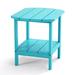 Rosecliff Heights Audu Plastic Outdoor Side Table Plastic in Blue | 18.1 H x 18.7 W x 11.8 D in | Wayfair 4BF3413E91C847E1BB5F890E61787BB9