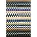 Blue/Brown 75 x 52 x 1 in Area Rug - Latitude Run® Nannie Digital Print Carpet Navy Blue Brown Beige Color Chevron Design Polypropylene Cotton Area Rug Polypropylene | Wayfair