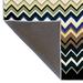 Blue/Brown 79 x 48 x 1 in Area Rug - Latitude Run® Nannie Digital Print Carpet Navy Blue Brown Beige Color Chevron Design Polypropylene Cotton Area Rug Polypropylene | Wayfair