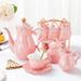 House Of Hampton® Jozelyn 40oz. Teapot Set Porcelain China/Ceramic in Pink | 7.68 H x 13.39 W x 13.39 D in | Wayfair