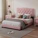 House of Hampton® Jorik Platform Bed Upholstered/Velvet in Pink | 47.6 H x 58.2 W x 81.1 D in | Wayfair C71B8EB6D81C41FD91A4DC9D4A130D71