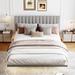 Wrought Studio™ Floating Velvet Bed w/ Sensor Light Bed w/ Sensor Light Upholstered/Velvet in Gray | 40.9 H x 62.2 W x 81.7 D in | Wayfair