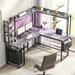 Wrought Studio™ Bianco 57" L Shaped Desk w/ Hutch Wood/Metal in White/Black | 56.5 H x 56.7 W x 47.2 D in | Wayfair