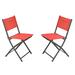 Red Barrel Studio® Bismack Commercial Outdoor Flex Comfort Folding Chair w/ Metal Frame Sling in Red/Black | 31.75 H x 18 W x 21.75 D in | Wayfair