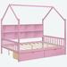 Harper Orchard Shakira Platform Bed Wood in Brown/Pink | 77.4 H x 57.6 W x 77.5 D in | Wayfair 846C08112FD54F77AB025A75CFDF6ED4