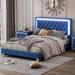 House of Hampton® Calliope Platform Bed Upholstered/Velvet/Metal in White/Blue | 44.5 H x 58 W x 78.7 D in | Wayfair