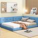 Red Barrel Studio® Borre Platform Bed Upholstered/Linen in Blue/Brown | 27.6 H x 59.4 W x 80.3 D in | Wayfair E59B549A86534FED8B23C66A959D956F