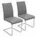 Ivy Bronx Kober PU Leather Metal Cantilever Chair Dining Chair Faux Leather/Upholstered/Metal in Gray | 38.5 H x 23.25 W x 17.75 D in | Wayfair