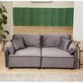 Latitude Run® 79" Sofa, Upholstered Recliner Sofa w/ Pillows, Living Room Sofa Chair Furniture, Home Office Use in Gray | Wayfair