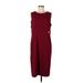 Talbots Casual Dress - Sheath Crew Neck Sleeveless: Burgundy Solid Dresses - Women's Size 12