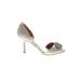 Badgley Mischka Heels: Slip On Stilleto Feminine Ivory Shoes - Women's Size 5 1/2 - Open Toe