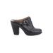 FRYE Mule/Clog: Slip-on Chunky Heel Casual Black Print Shoes - Women's Size 7 1/2 - Round Toe