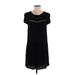 Comptoir des Cotonniers Casual Dress - Mini Scoop Neck Short sleeves: Black Solid Dresses - Women's Size 34