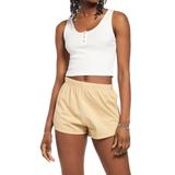 Cotton Blend Henley Crop Tank