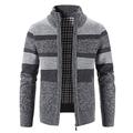 Homme Pull Chandail Gilet Cardigan Pull Zippé Pull Veste A côtes Tricoter Tricoté Bloc de couleur Mao Mode Casual Des sports Usage quotidien Vêtement Tenue Automne hiver bleu marine Bleu M L XL