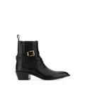 Pointed-toe Buckle-detailed Ankle Boots