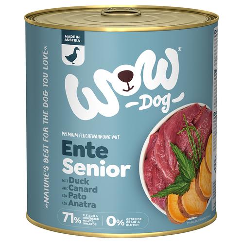 6x 800g WOW senior canard nourriture pour chien humide