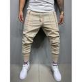 Herren Cargohose Cargohosen Cargohose Jogginghose Jogger Hose Hosen Elastische Taille Tasche mit Reißverschluss Multi Pocket Glatt Draussen Sport In voller Länge Casual Sport Baumwolle Sport